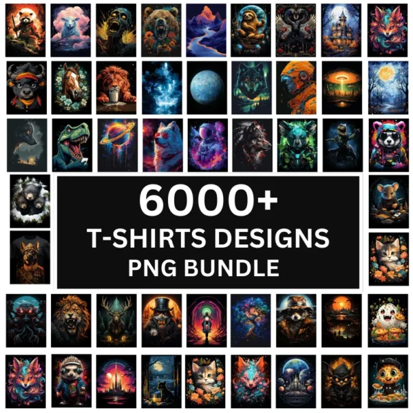6000+ T-Shirt Designs Bundle, Artistic T-Shirt Designs, Colorful Tshirt PNG, Modern T-Shirt for Men Woman Kids, Digital Download (Copy)